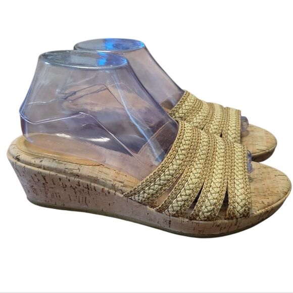 Eric Javits New York Woven Wedge Sandals Neutral Beige, Size 9.5 - Picture 4 of 11